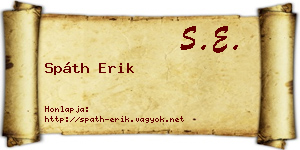 Spáth Erik névjegykártya